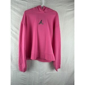 Jordan Pink Cropped Hoodie Sweatshirt Kids Girls‎ Large 12-13 Yrs Jumpman Logo